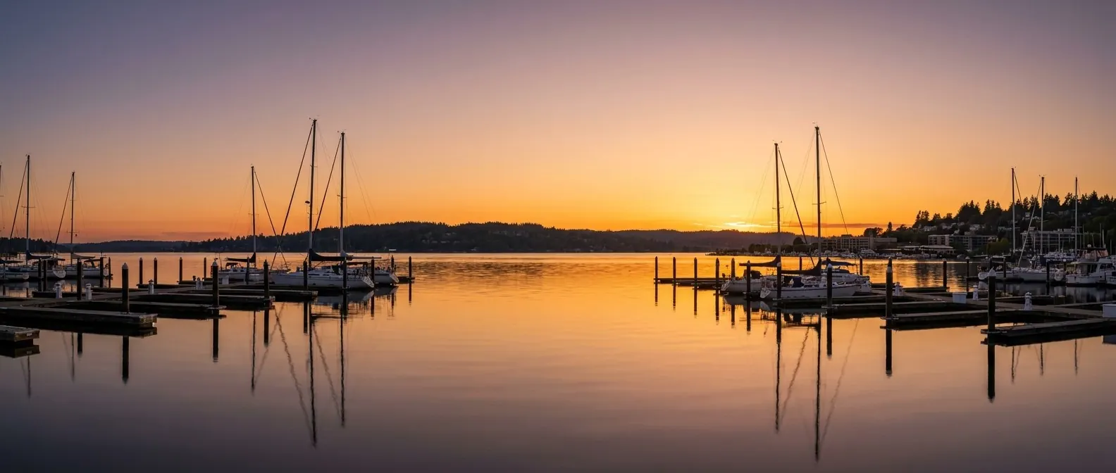 Kirkland marina at sunset